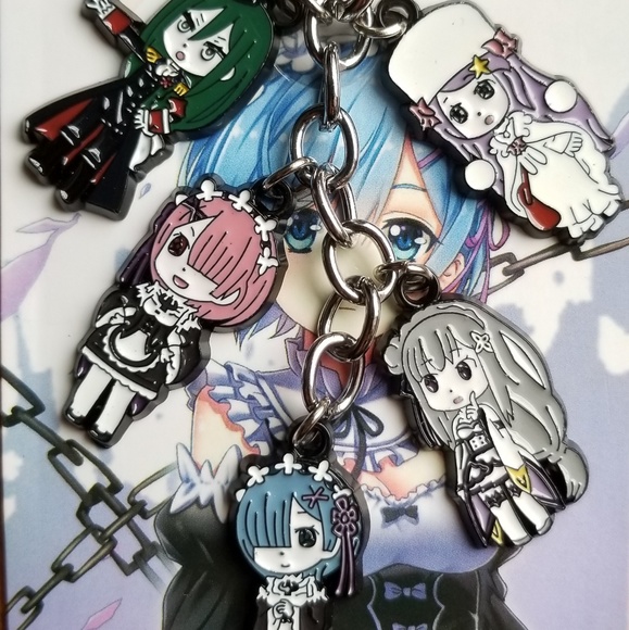 Accessories Rezero Anime Ram Rem Metal Charm Japan Keychain Poshmark